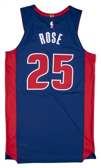 2020-21 Derrick Rose Game Used Detroit Pistons Home Jersey (Team LOA)